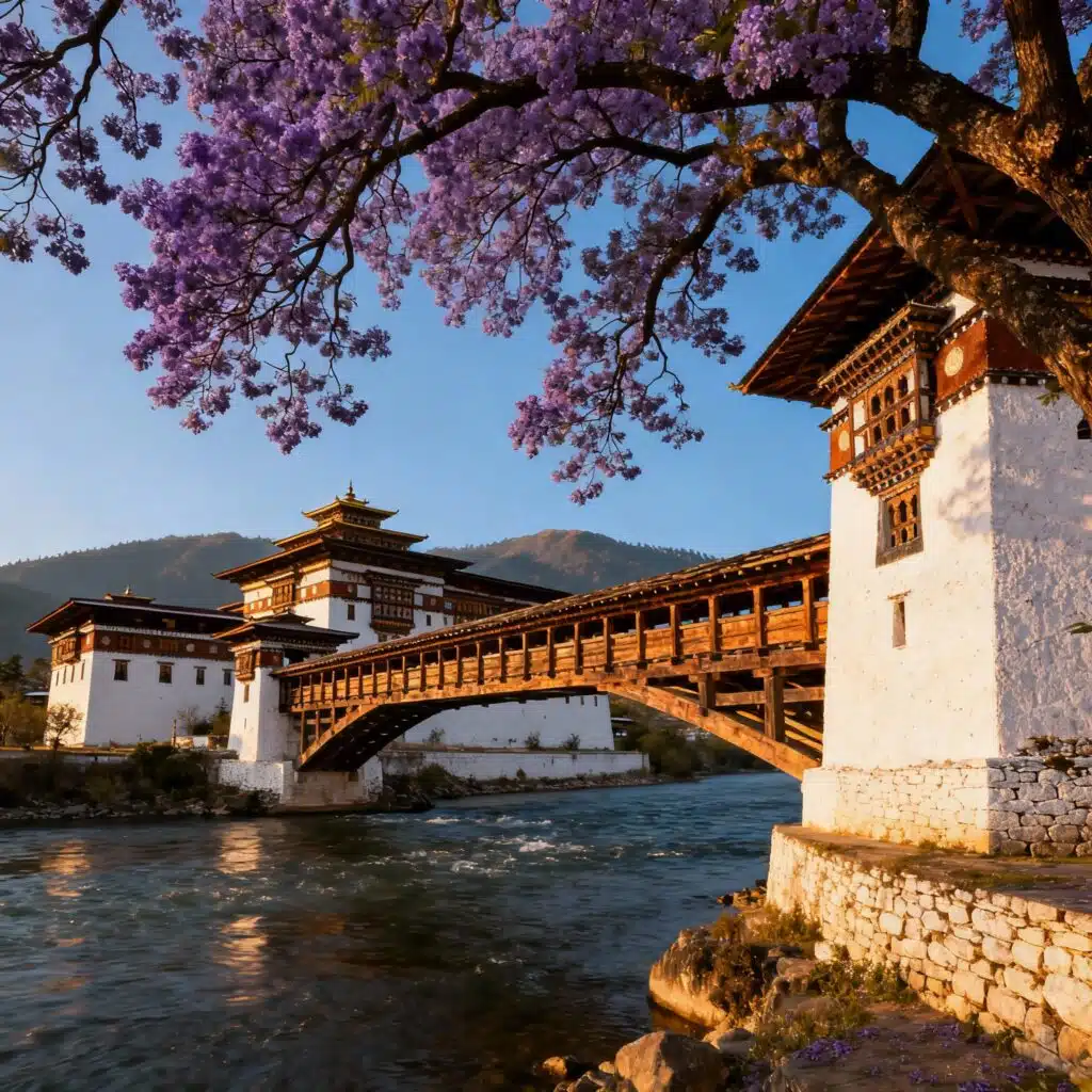 Bhutan Buddhist monastery valley view Thimphu Paro tour