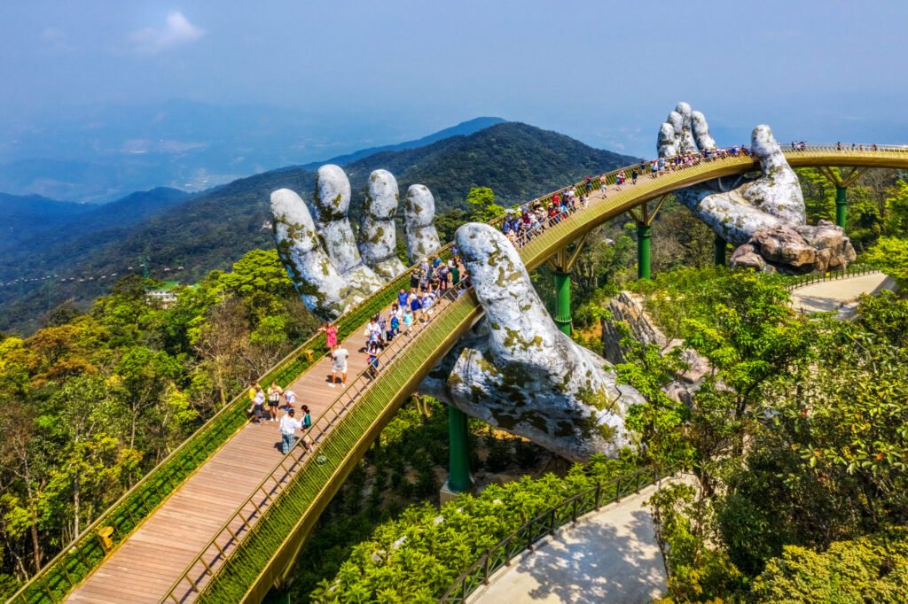 Golden Bridge at Ba Na Hills in Da Nang, a highlight of the Vietnam 6N/7D tour package